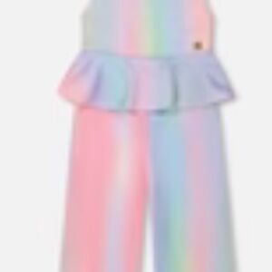 Gradient Milano Jumpsuit With Peplum Multicolored